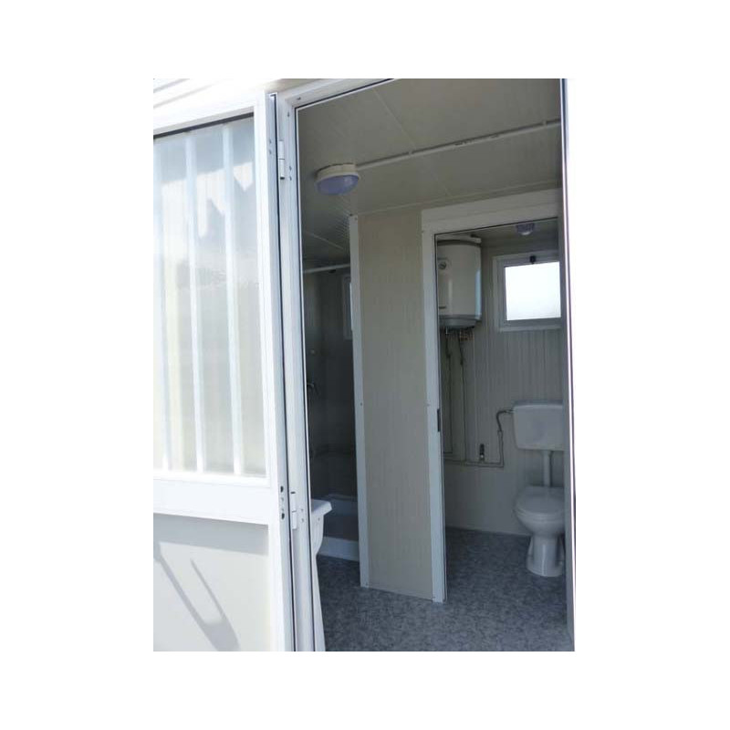 Bloc sanitaire préfabriqué de chantier - WC, lavabo double et douche – Image 6