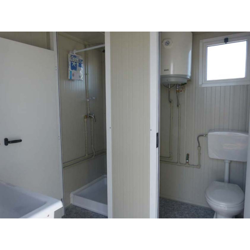 Bloc sanitaire préfabriqué de chantier - WC, lavabo double et douche – Image 5