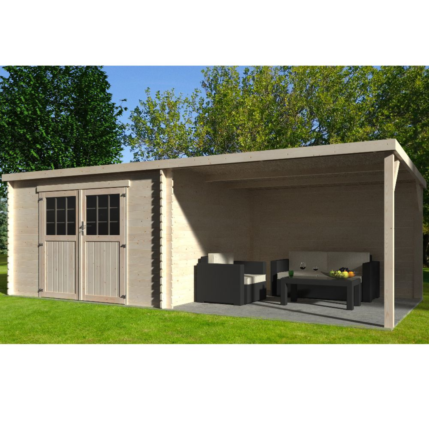 Abri de Jardin bois – 18,36 m2- Haut De Gamme – Prix usine – DESTOCKAGE