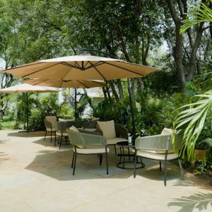 Table et 4 Chaises de Jardin Outsunny Ensemble Repas Résine Gris