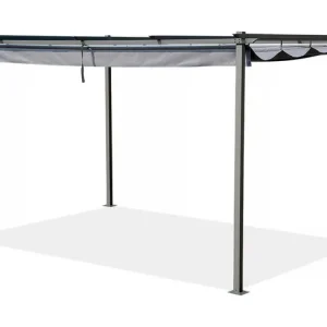 Pergola en métal avec toit rétractable - 3 x 4 m - Gris anthracite